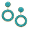 Talulah Aqua Seed Bead Drop Earrings