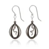 Silver Forest Black And Silver-Tone Metal Spiral Teardrop Earrings