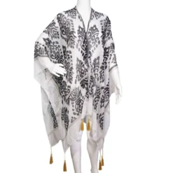 Amanda Blu Black/White Floral Print Women's Ruana Wrap
