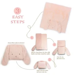 Bunnies By The Bay Blossom Bunny Tuck Me In Blanket, 28" -Hallmark Toys Shop Blossom Bunny Pink Tuck Me In Blanket 100726 03