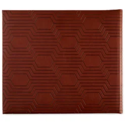 Hallmark Brown Hexagonal Pattern Guest Book -Hallmark Toys Shop Brown Faux Leather Geometric Pattern Guest Book 1EDY3152 04