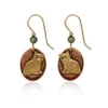 Silver Forest Cat On Layered Gold-Tone Mixed Metal Drop Earrings