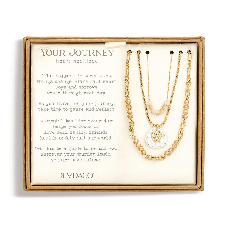 Demdaco Champagne Your Journey Layered Love Necklace, 24" 3 Demdaco Champagne Your Journey Layered Love Necklace, 24" - Image 3