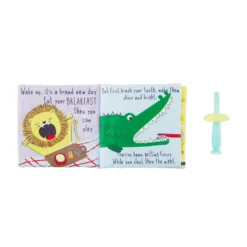 Mud Pie Brushing Teeth Cloth Book And Toothbrush Set
