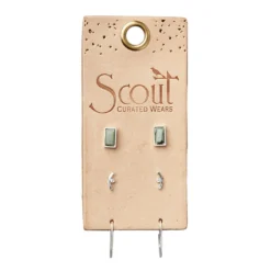 African Turquoise And Silver Courtney Earring Stud Trio