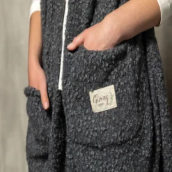 Demdaco Charcoal Giving Shawl -Hallmark Toys Shop Dark Gray Plush Shawl with Pockets 1004440085 05