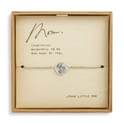 Demdaco Floral Charm Dear You Mom Bracelet -Hallmark Toys Shop Floral Design Silver Charm Bracelet 1008060002 03