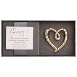 Gold Heart Giving Pin