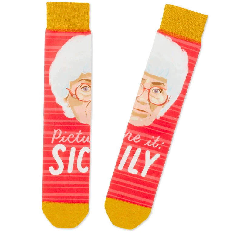Hallmark Sophia The Golden Girls Sicily Novelty Crew Socks 1 Hallmark Sophia The Golden Girls Sicily Novelty Crew Socks