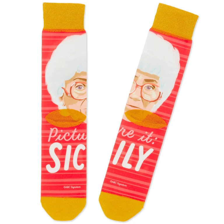 Hallmark Sophia The Golden Girls Sicily Novelty Crew Socks 2 Hallmark Sophia The Golden Girls Sicily Novelty Crew Socks - Image 2