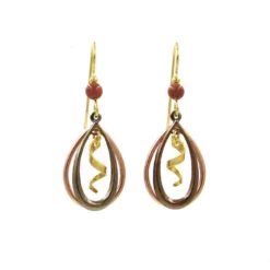 Silver Forest Gold-Tone Mixed Metal Spiral Teardrop Earrings