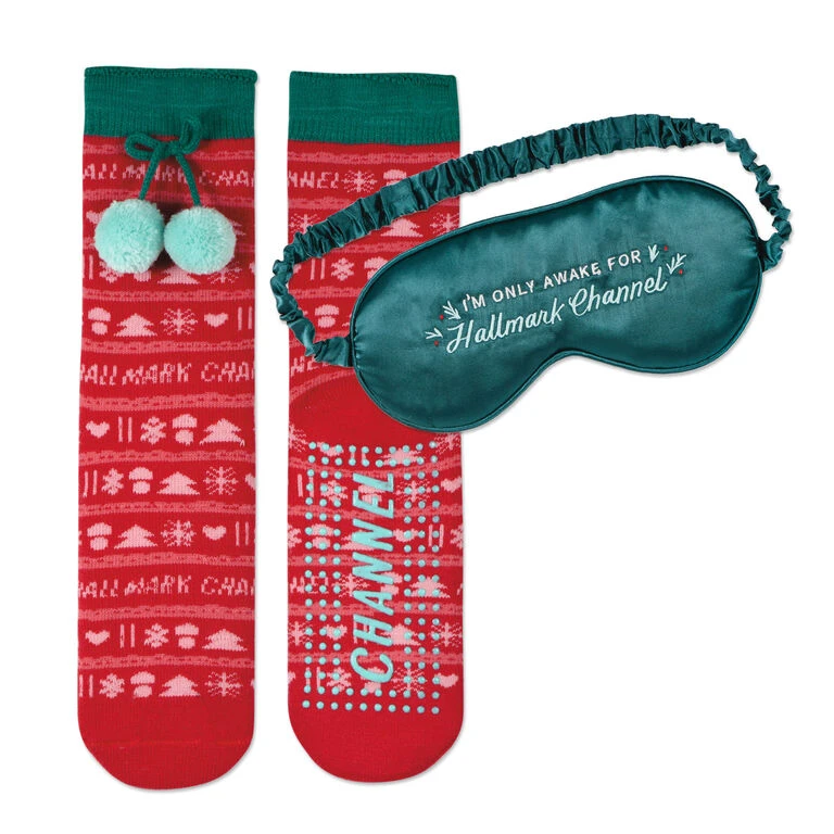 Hallmark Channel Cozy Socks And Sleep Mask Gift Set 1 Hallmark Channel Cozy Socks And Sleep Mask Gift Set