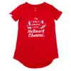 Hallmark Channel Only Awake Oversized Women's Red Sleep Shirt, Small/Medium