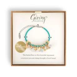 Demdaco Giving Collection Hearts And Butterflies Charm Bracelet -Hallmark Toys Shop Hearts and Butterflies Teal Charm Bracelet 1004440261 03