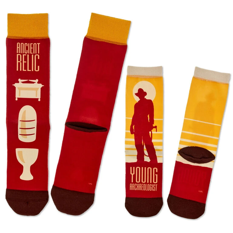Hallmark Indiana Jones™ Adult And Child Relic And Archeologist Socks, Pack Of 2 1 Hallmark Indiana Jones™ Adult And Child Relic And Archeologist Socks, Pack Of 2