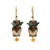 Silver Forest Insect Layered Gold-Tone Mixed Metal Earrings