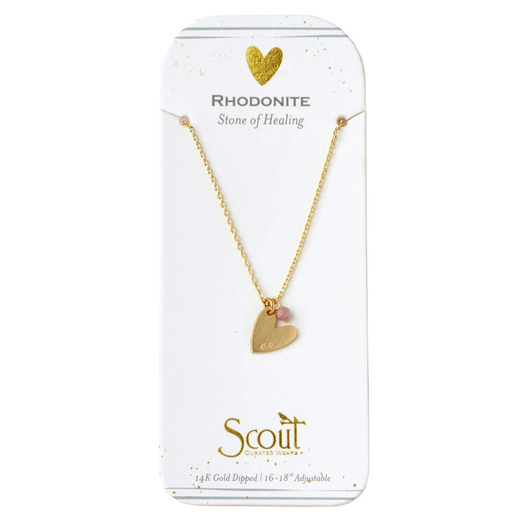 Rhodonite Intention Charm Necklace 1 Rhodonite Intention Charm Necklace