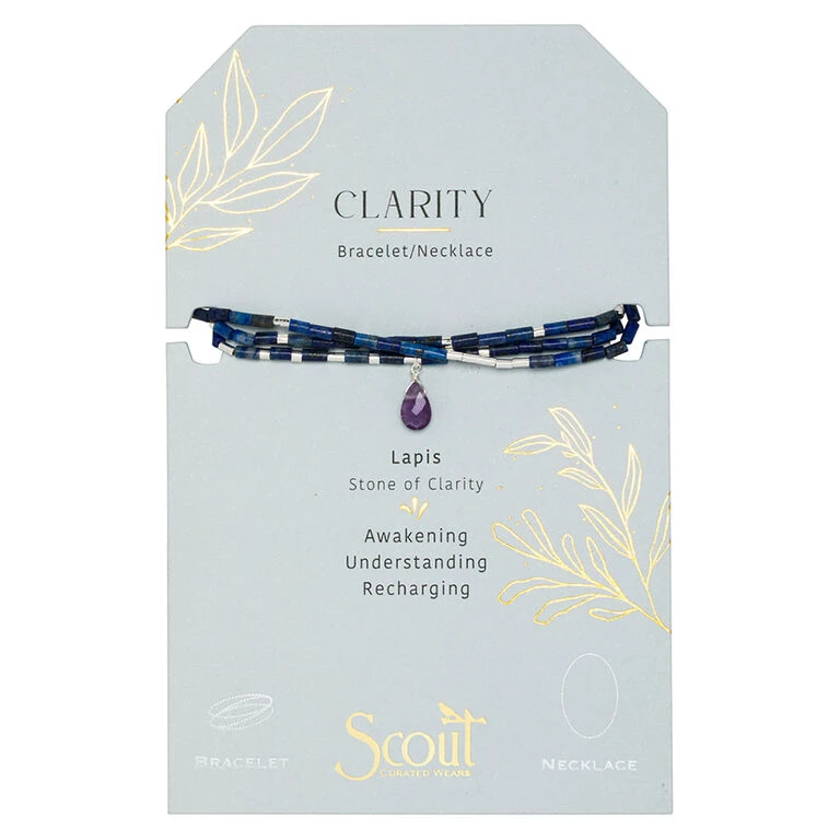 Silver, Lapis And Amethyst Wrap Bracelet/Necklace With Teardrop Charm 1 Silver, Lapis And Amethyst Wrap Bracelet/Necklace With Teardrop Charm