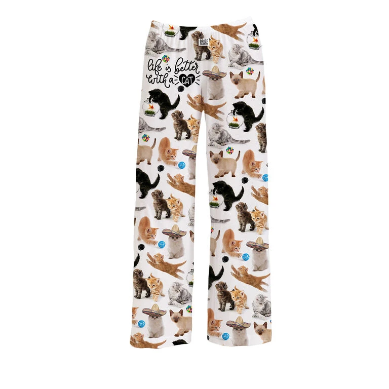 Brief Insanity Life Is Better With A Cat Lounge Pants, Medium 1 Brief Insanity Life Is Better With A Cat Lounge Pants, Medium