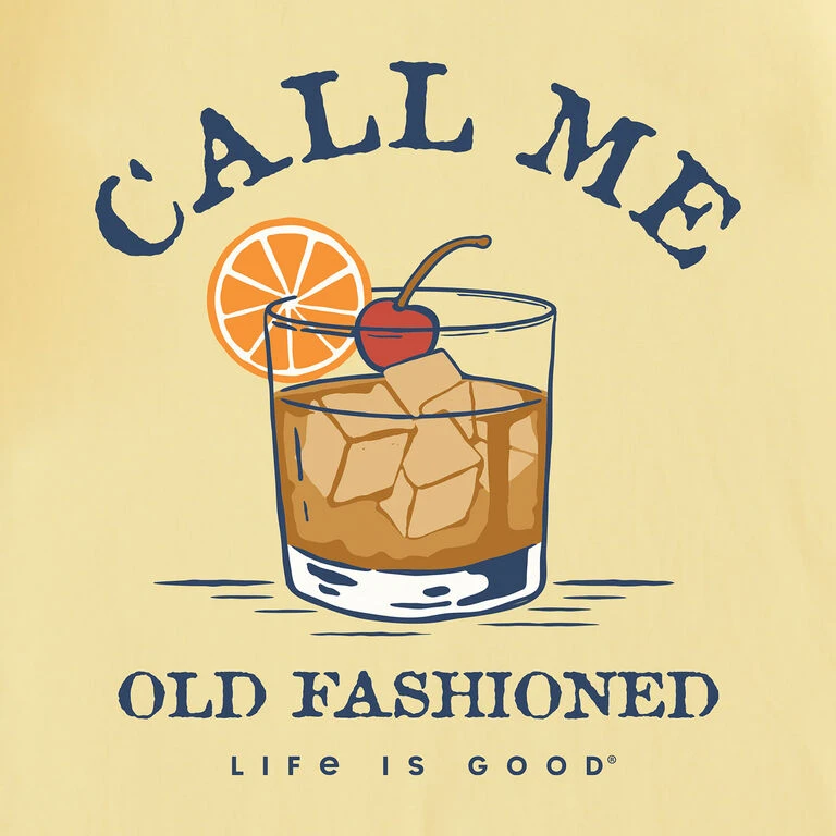 Life Is Good Call Me Old-Fashioned Men's Yellow T-Shirt, Large 2 Life Is Good Call Me Old-Fashioned Men's Yellow T-Shirt, Large - Image 2