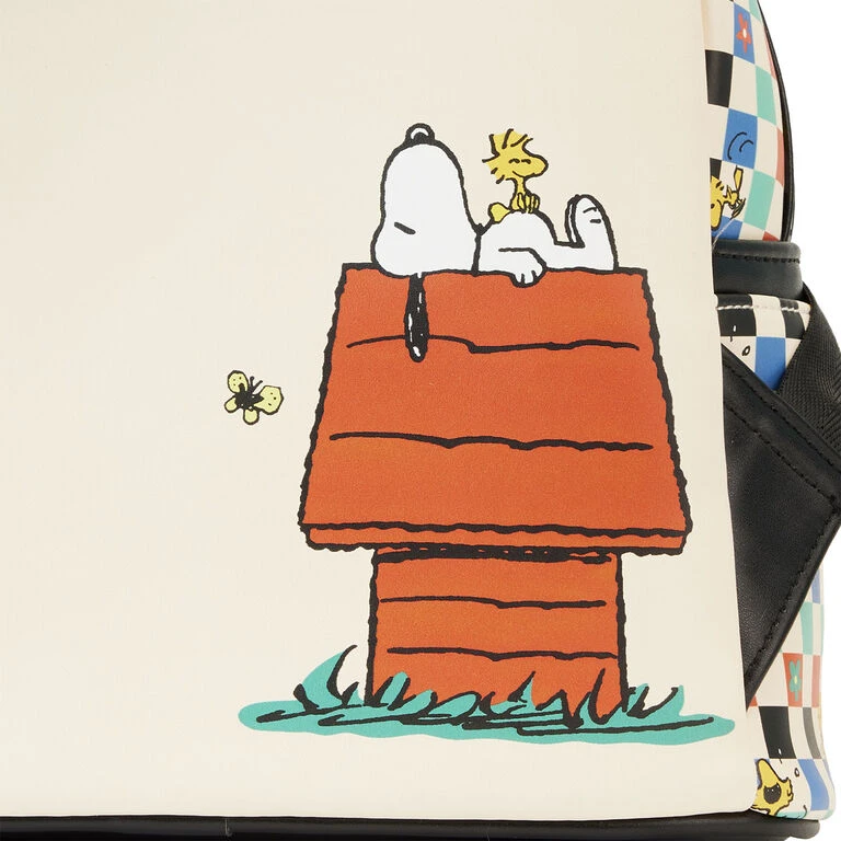 Loungefly Peanuts Snoopy And Woodstock Checkered Mini Backpack 4 Loungefly Peanuts Snoopy And Woodstock Checkered Mini Backpack - Image 4