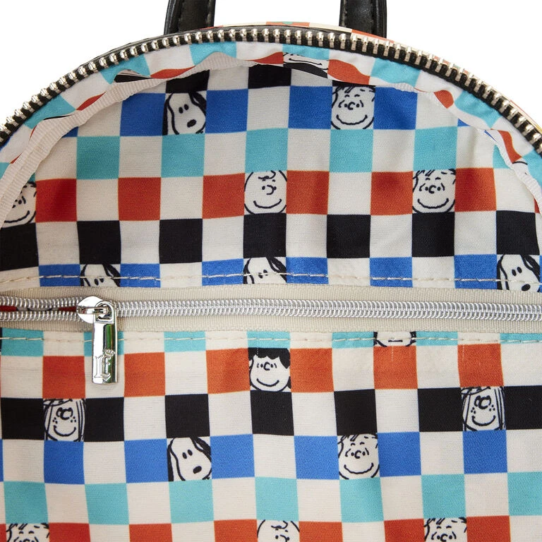 Loungefly Peanuts Snoopy And Woodstock Checkered Mini Backpack 5 Loungefly Peanuts Snoopy And Woodstock Checkered Mini Backpack - Image 5