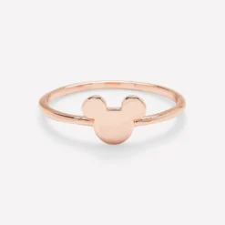 Pura Vida Delicate Mickey Mouse Rose Gold Ring, Size 6