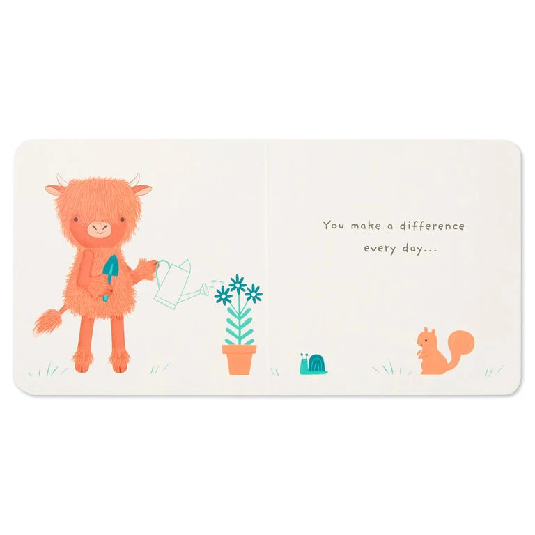 Hallmark MopTops Highland Cow Stuffed Animal With You Make A Difference Board Book 6 Hallmark MopTops Highland Cow Stuffed Animal With You Make A Difference Board Book - Image 6