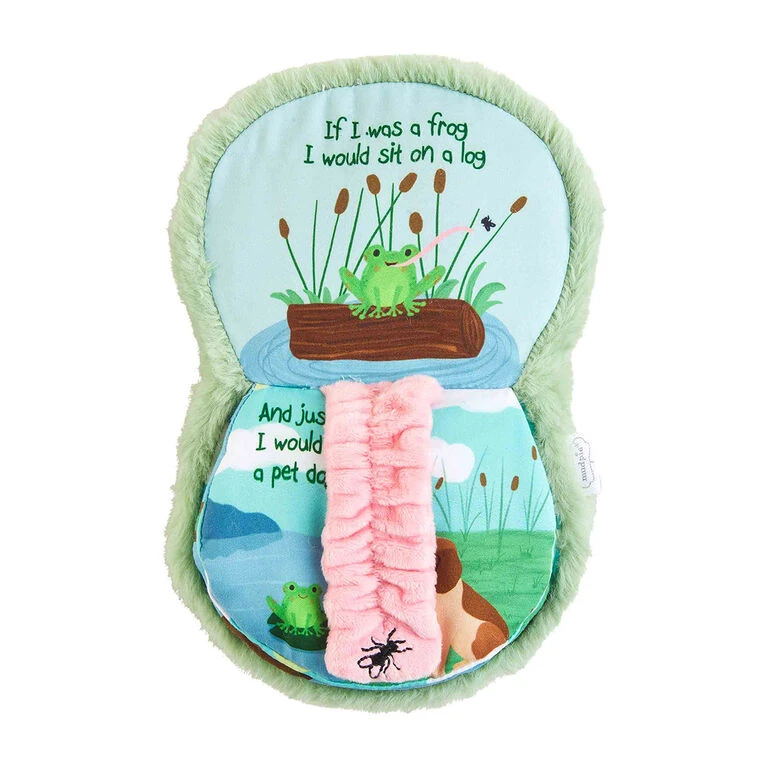 Mud Pie Frog Puppet Cloth Baby Book With Sound 2 Mud Pie Frog Puppet Cloth Baby Book With Sound - Image 2