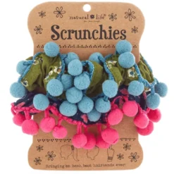 Natural Life Floral Pom-Pom Scrunchies, Set Of 2