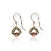 Silver Forest Orange Stone And Gold-Tone Woven Triangle Metal Drop Earrings