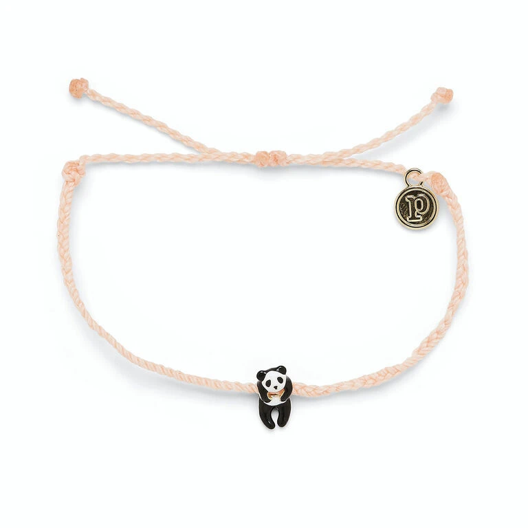 Pura Vida Panda Charm Blush Pink Bitty Braid Bracelet 1 Pura Vida Panda Charm Blush Pink Bitty Braid Bracelet