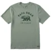 Life Is Good Papa Bear Sage Green Men's T-Shirt, X-Large