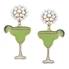 Pearl Cluster And Margarita Glass Drop Earrings