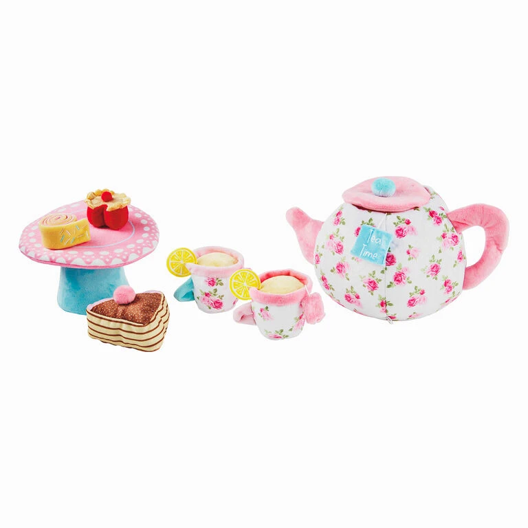Mud Pie Plush Tea Party Toy Set, 7 Pieces 1 Mud Pie Plush Tea Party Toy Set, 7 Pieces