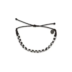 Pura Vida Black Woven Seed Bead Checkerboard Bracelet