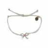 Pura Vida Ivory And Rose Gold Bow Charm Bracelet