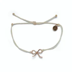 Pura Vida Ivory And Rose Gold Bow Charm Bracelet