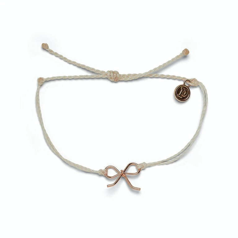 Pura Vida Ivory And Rose Gold Bow Charm Bracelet 1 Pura Vida Ivory And Rose Gold Bow Charm Bracelet