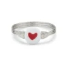 Pura Vida Silver Ring With Enamel Heart Bead, Size 6