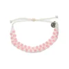 Pura Vida Pink Woven Seed Bead Checkerboard Bracelet