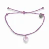 Pura Vida Stone Heart Amethyst Charm Bracelet