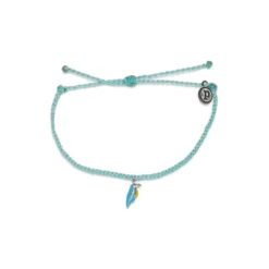 Pura Vida Seafoam Braided Bracelet With Toucan Bird Charm