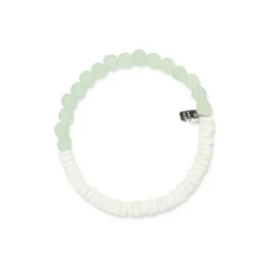 Pura Vida Puka Shell And Frosted Bead Stretch Bracelet