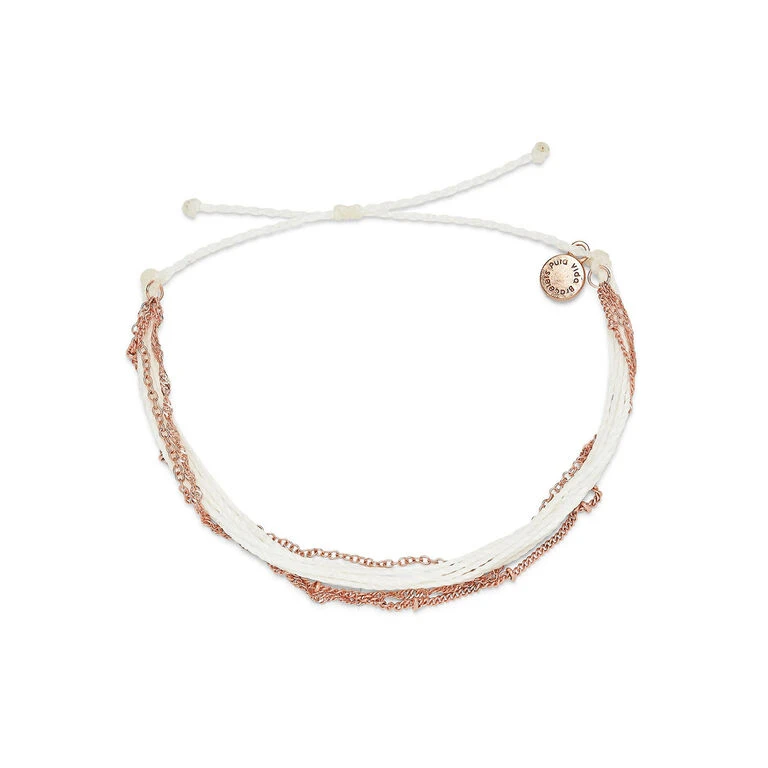 Pura Vida Multistrand White And Rose Gold Chain Bracelet 1 Pura Vida Multistrand White And Rose Gold Chain Bracelet