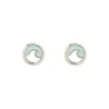Pura Vida Enamel Wave Silver Stud Earrings