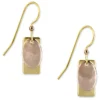 Rectangle And Oval Layered Metal Drop Earrings