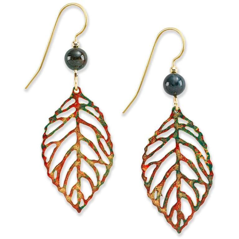 Colorful Leaf Metal Drop Earrings 1 Colorful Leaf Metal Drop Earrings