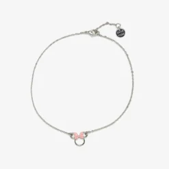 Pura Vida Minnie Mouse Charm Silver Anklet