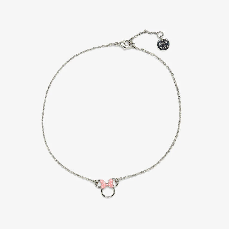 Pura Vida Minnie Mouse Charm Silver Anklet 1 Pura Vida Minnie Mouse Charm Silver Anklet
